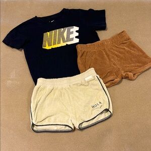 BUNDLE OF BOYS 5-6 YEARS NIKE SHIRT, SERENDIPITY, & SPROET & SPROUT TERRY SHORTS